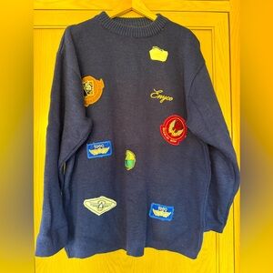 Vintage Enyce Blue Crewneck Sweater with Patch Detail Oversized / large